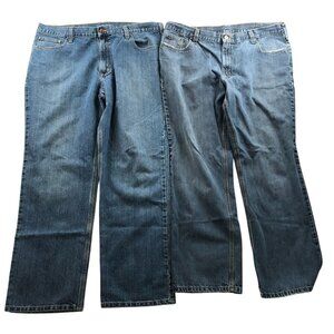Carhartt Mens Work Jeans Size 40x32 Lot Of Two Relaxed Fit Straight Leg Blue